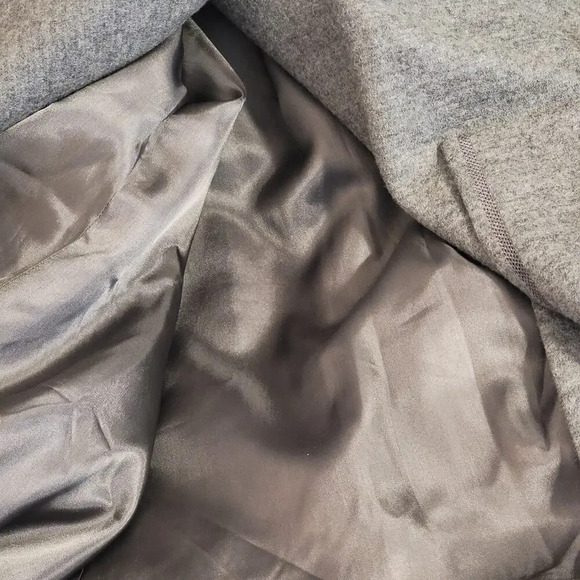 ELLEN TRACY Women's Oversized Wool Peacoat Jacket Size Medium Heather Gray - Picture 9 of 14